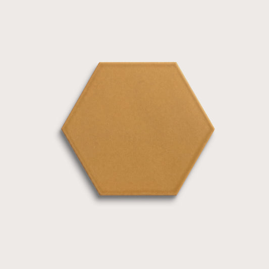 Gambol Gold ceramic tile, 8 inch hex, matte finish