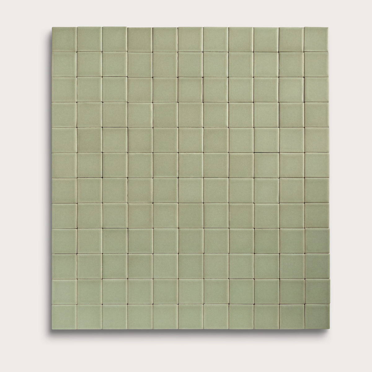 Ghetty Green ceramic tile, 2 by 2 inch mosaic, matte finish