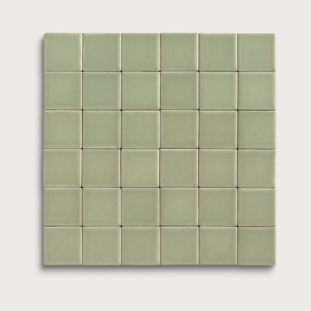 Ghetty Green ceramic tile, 2 by 2 inch mosaic, matte finish