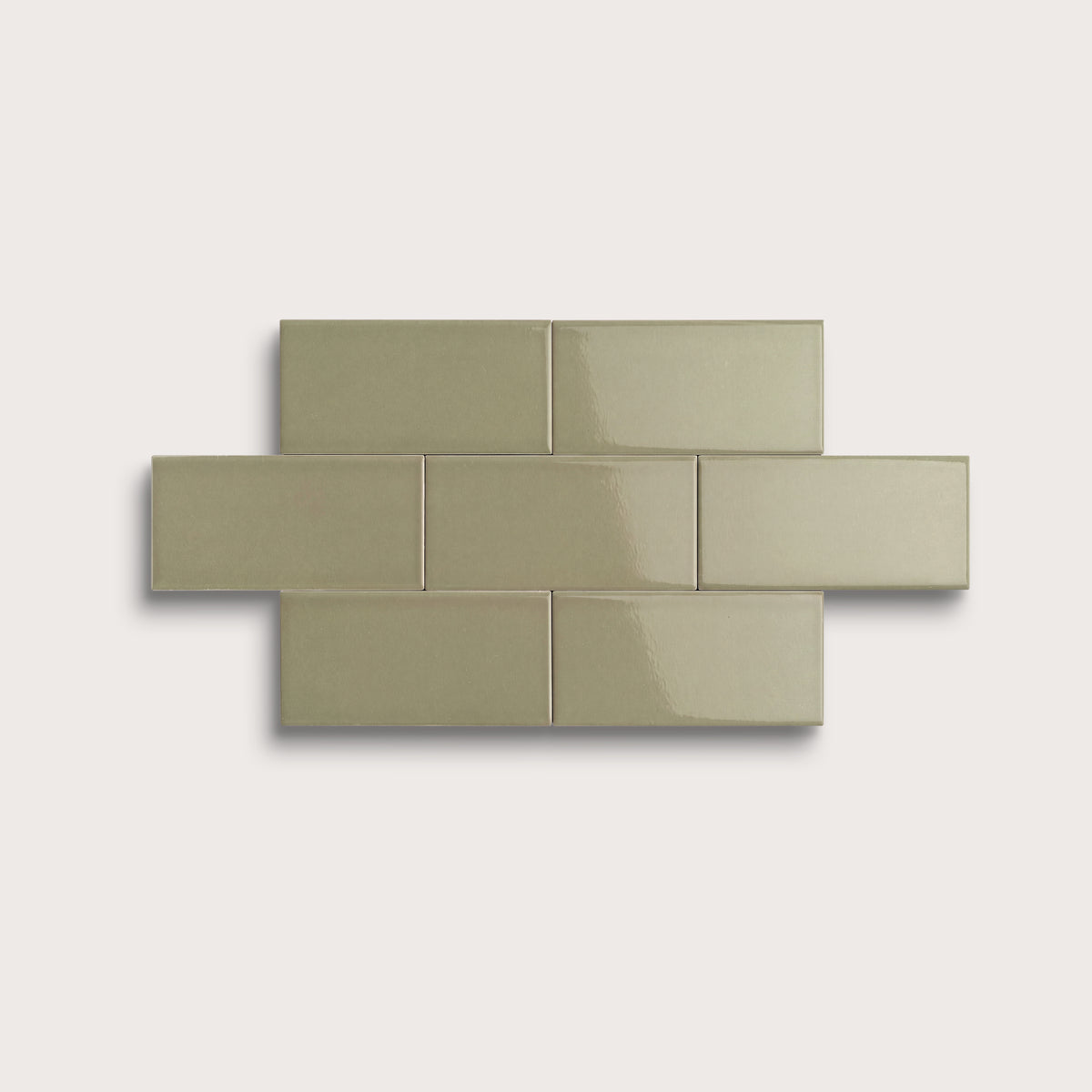 Ghetty Green ceramic tile, 2 by 4 inches, gloss finish