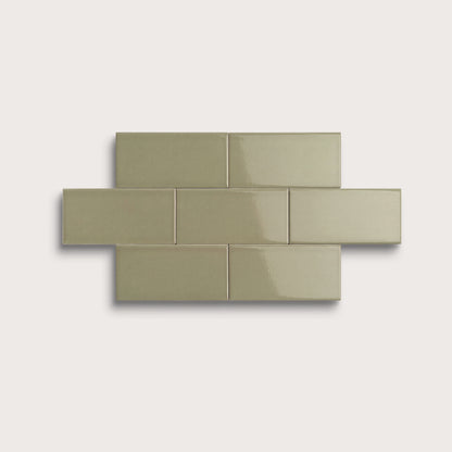 Ghetty Green ceramic tile, 2 by 4 inches, gloss finish