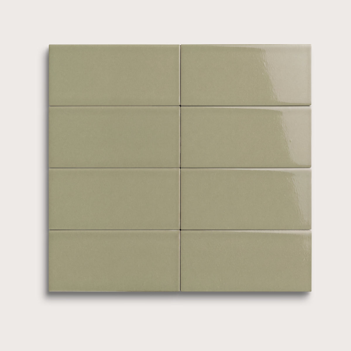 Ghetty Green ceramic tile, 2 by 4 inches, gloss finish
