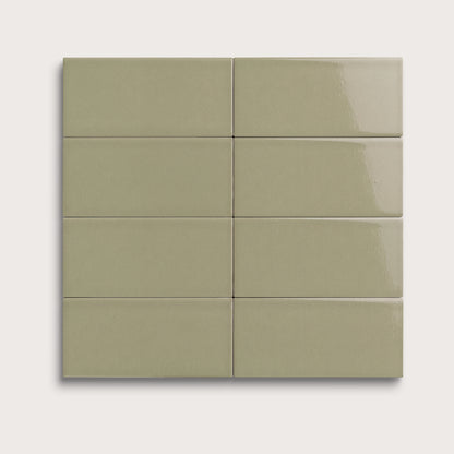 Ghetty Green ceramic tile, 2 by 4 inches, gloss finish