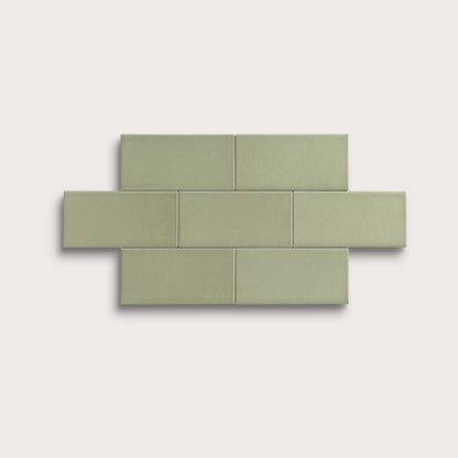 Ghetty Green ceramic tile, 2 by 4 inches, matte finish