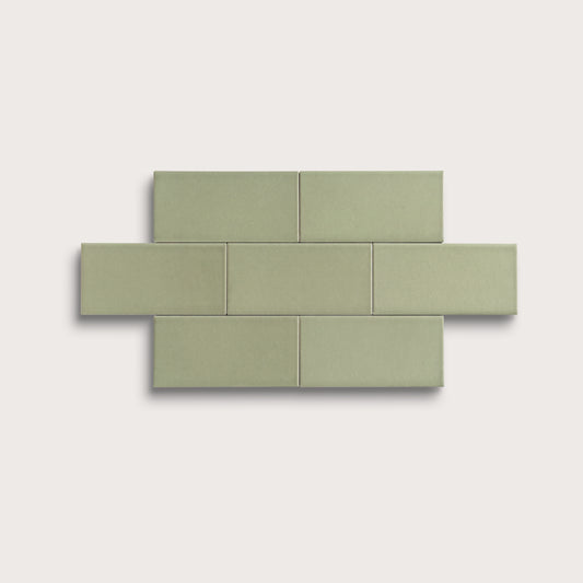 Ghetty Green ceramic tile, 2 by 4 inches, matte finish