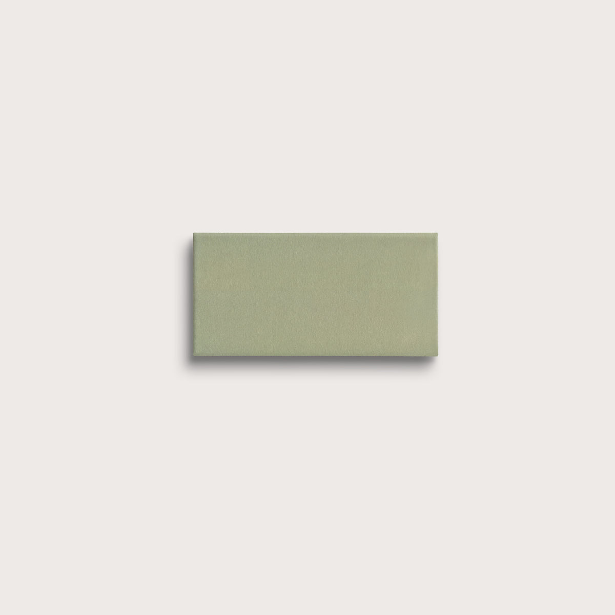 Ghetty Green ceramic tile sample, matte finish