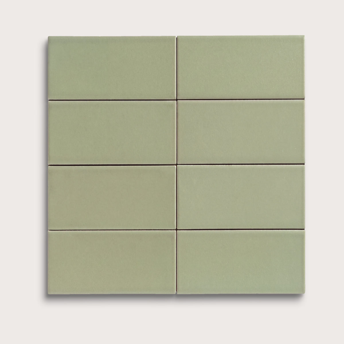 Ghetty Green ceramic tile, 2 by 4 inches, matte finish