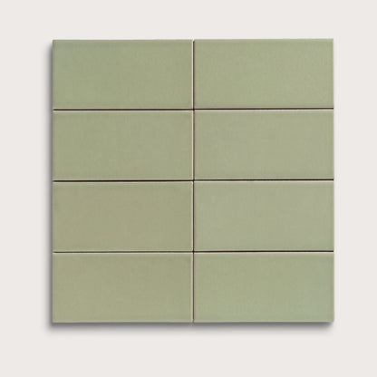 Ghetty Green ceramic tile, 2 by 4 inches, matte finish