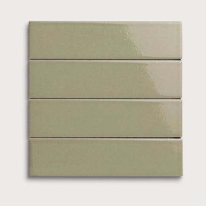 Ghetty Green ceramic tile, 2 by 8 inches, gloss finish