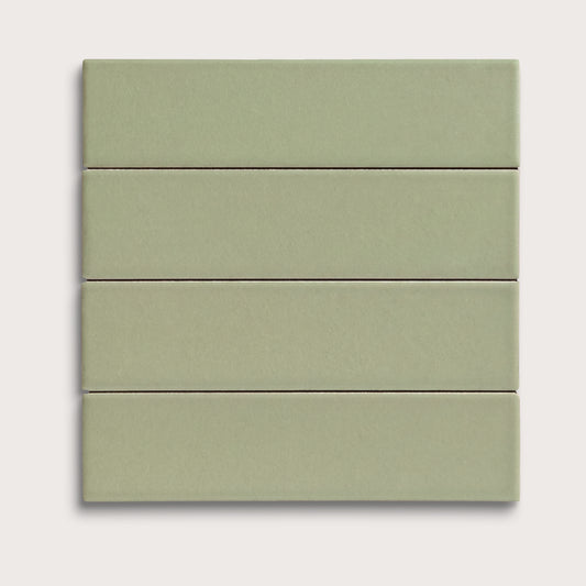 Ghetty Green ceramic tile, 2 by 8 inches, matte finish