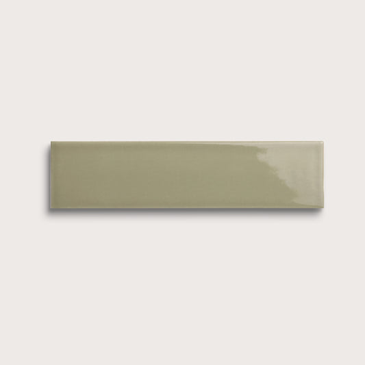 Ghetty Green ceramic tile, 3 by 12 inches, gloss finish