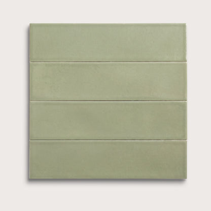Ghetty Green ceramic tile, 3 by 12 inches, matte finish