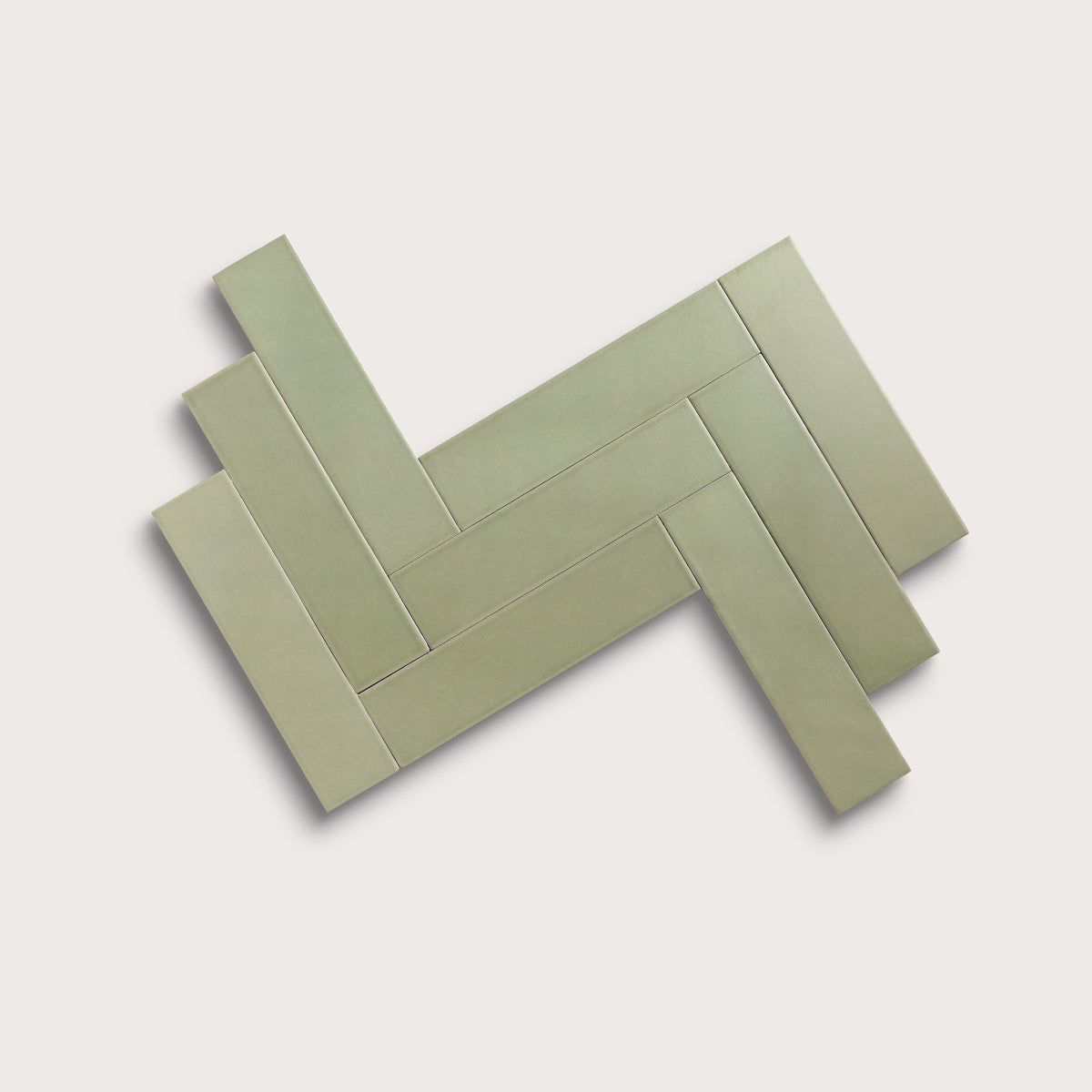 Ghetty Green ceramic tile, 3 by 12 inches, matte finish