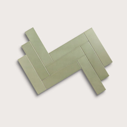 Ghetty Green ceramic tile, 3 by 12 inches, matte finish