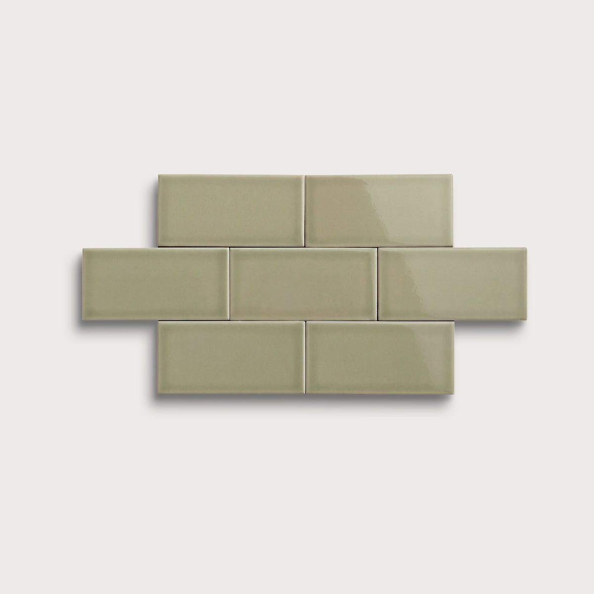 Ghetty Green ceramic tile, 3 by 6 inches, gloss finish