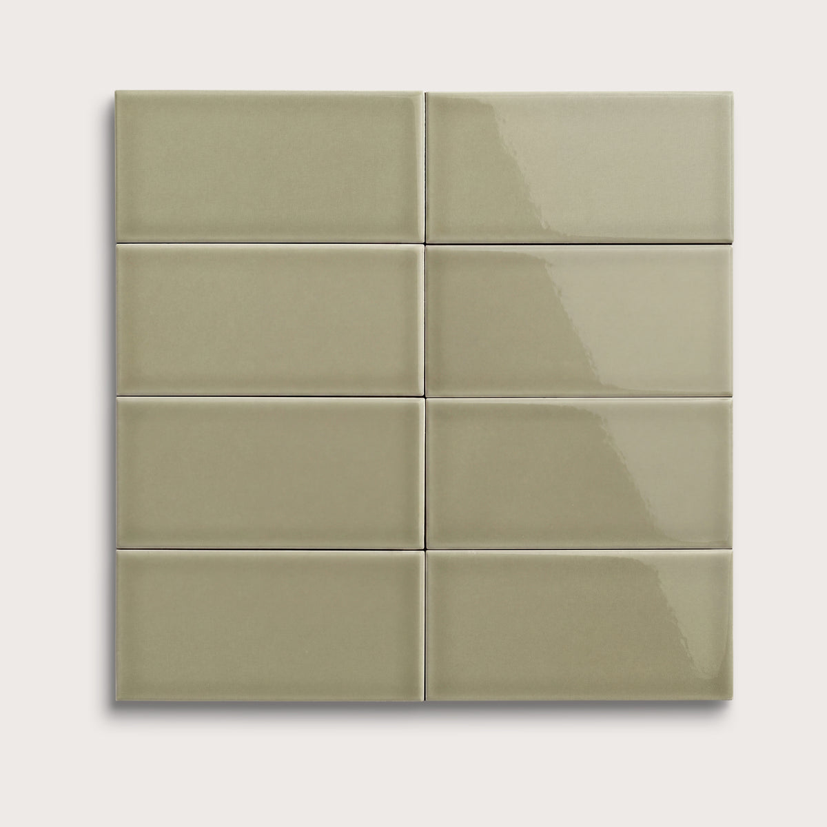 Ghetty Green ceramic tile, 3 by 6 inches, gloss finish