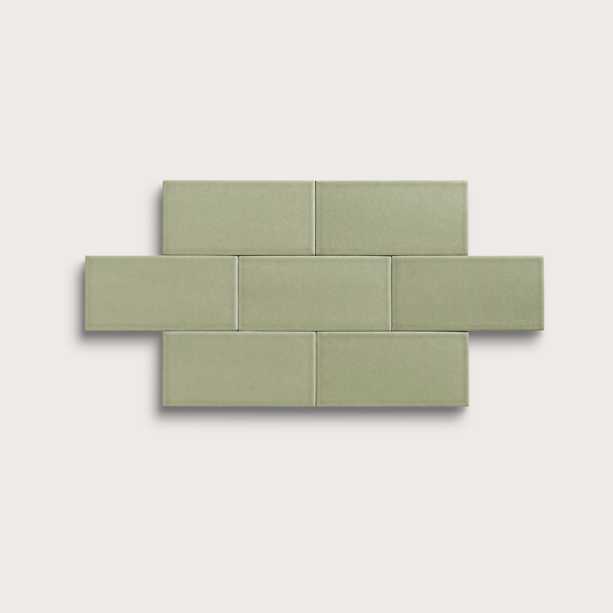 Ghetty Green ceramic tile, 3 by 6 inches, matte finish