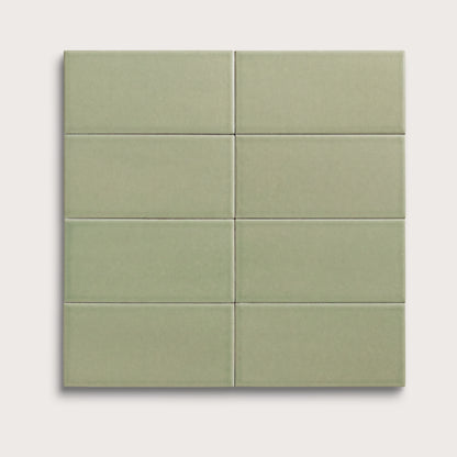 Ghetty Green ceramic tile, 3 by 6 inches, matte finish