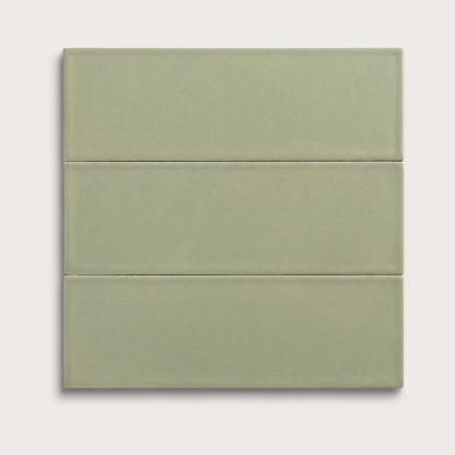 Ghetty Green ceramic tile, 4 by 12 inches, matte finish