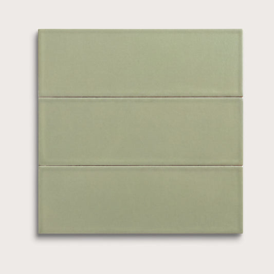 Ghetty Green ceramic tile, 4 by 12 inches, matte finish