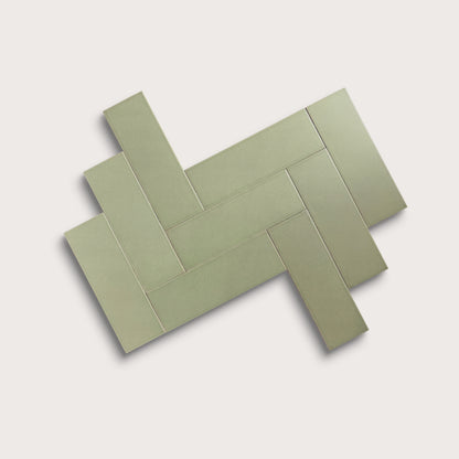 Ghetty Green ceramic tile, 4 by 12 inches, matte finish