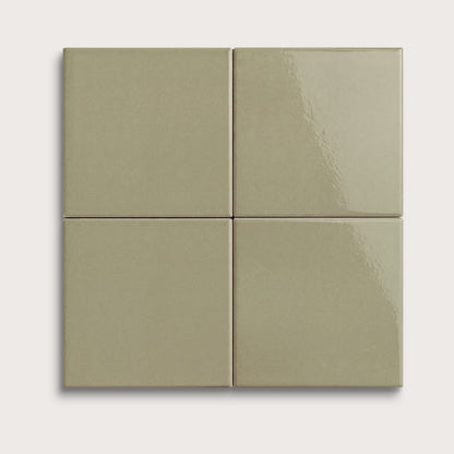 Ghetty Green ceramic tile, 4 by 4 inches, gloss finish