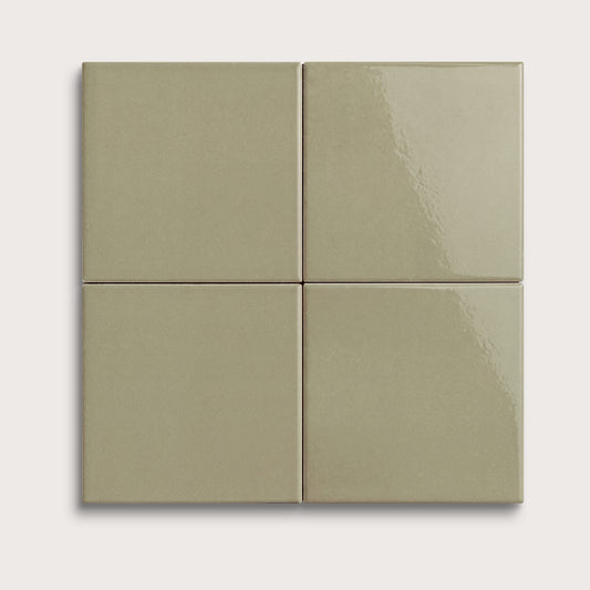 Ghetty Green ceramic tile, 4 by 4 inches, gloss finish