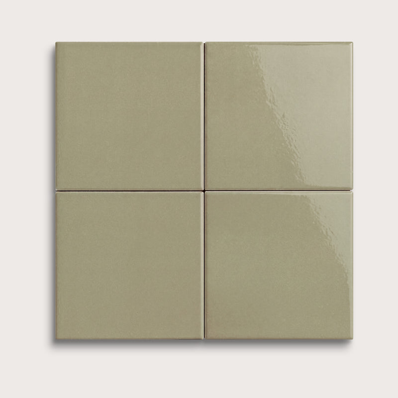 Ghetty Green ceramic tile, 4 by 4 inches, gloss finish