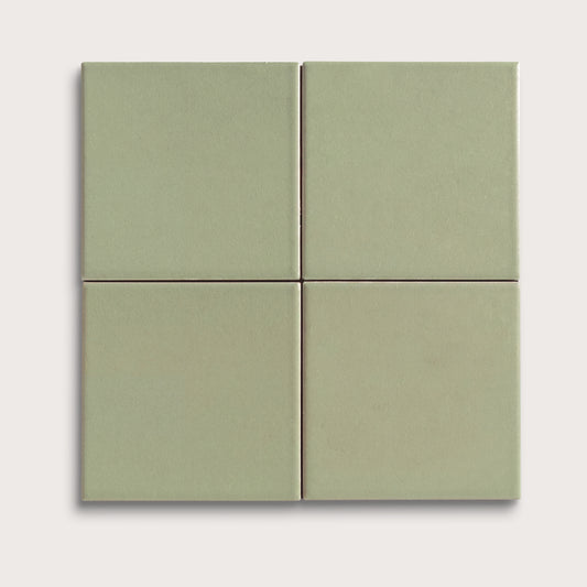 Ghetty Green ceramic tile, 4 by 4 inches, matte finish