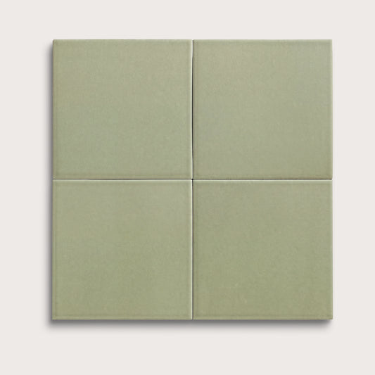 Ghetty Green ceramic tile, 6 by 6 inches, matte finish