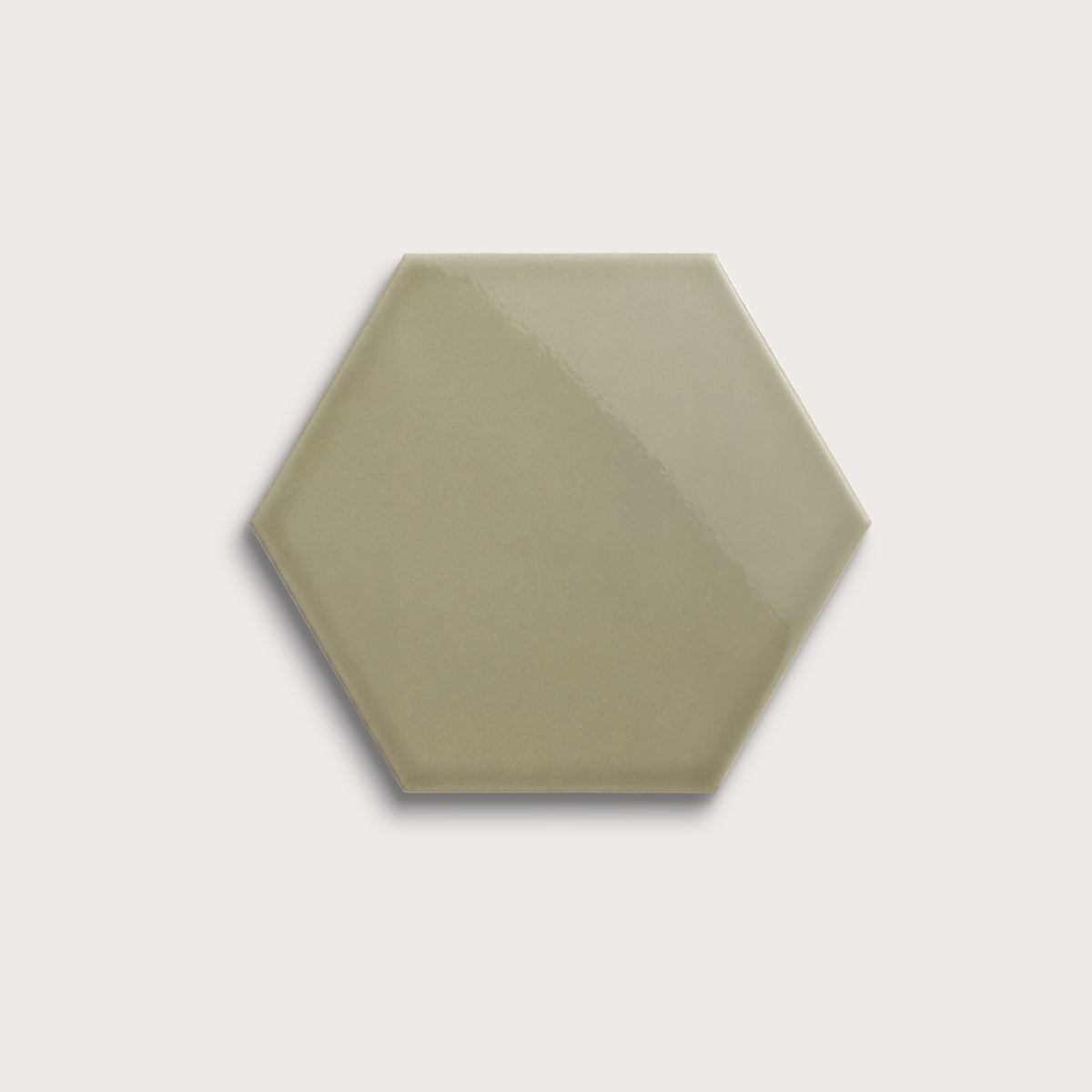 Ghetty Green ceramic tile, 8 inch hex, gloss finish
