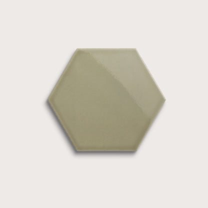 Ghetty Green ceramic tile, 8 inch hex, gloss finish