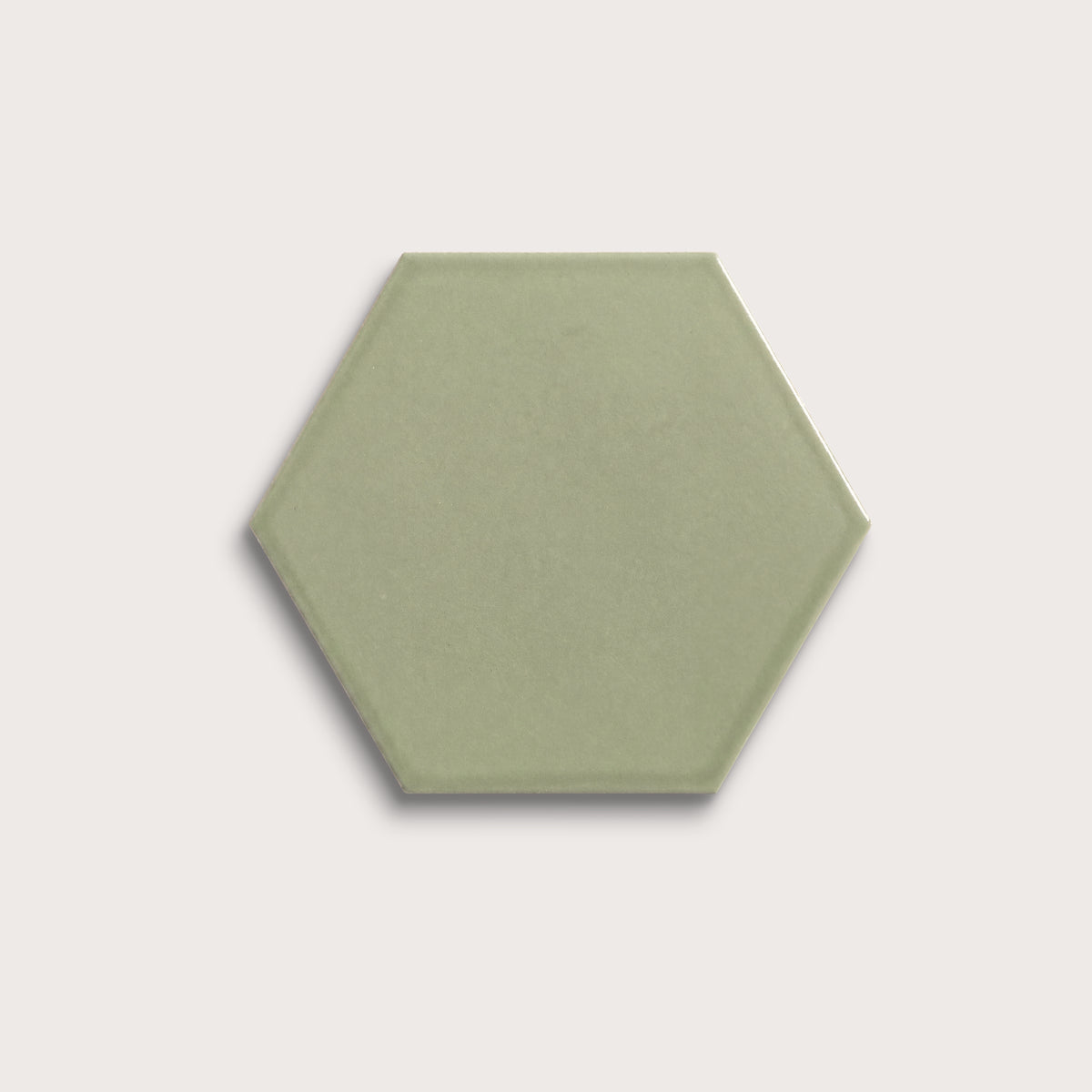 Ghetty Green ceramic tile, 8 inch hex, matte finish