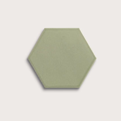 Ghetty Green ceramic tile, 8 inch hex, matte finish