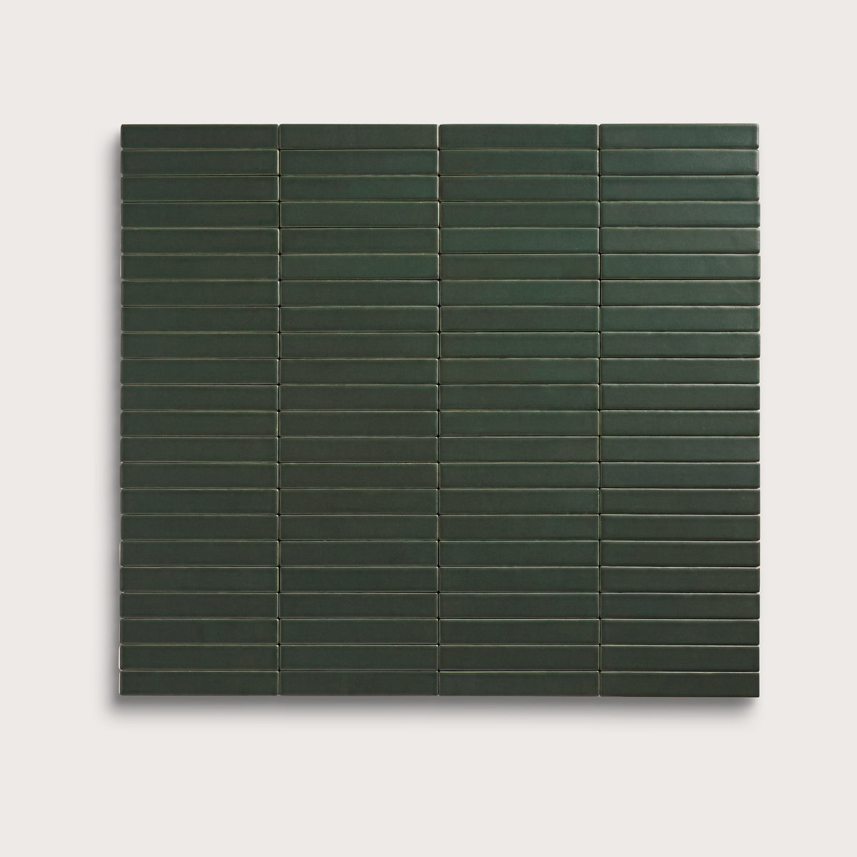 Green River ceramic tile, 1 by 6 inch stacked mosaic, matte finish