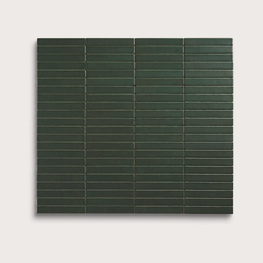 Green River ceramic tile, 1 by 6 inch stacked mosaic, matte finish