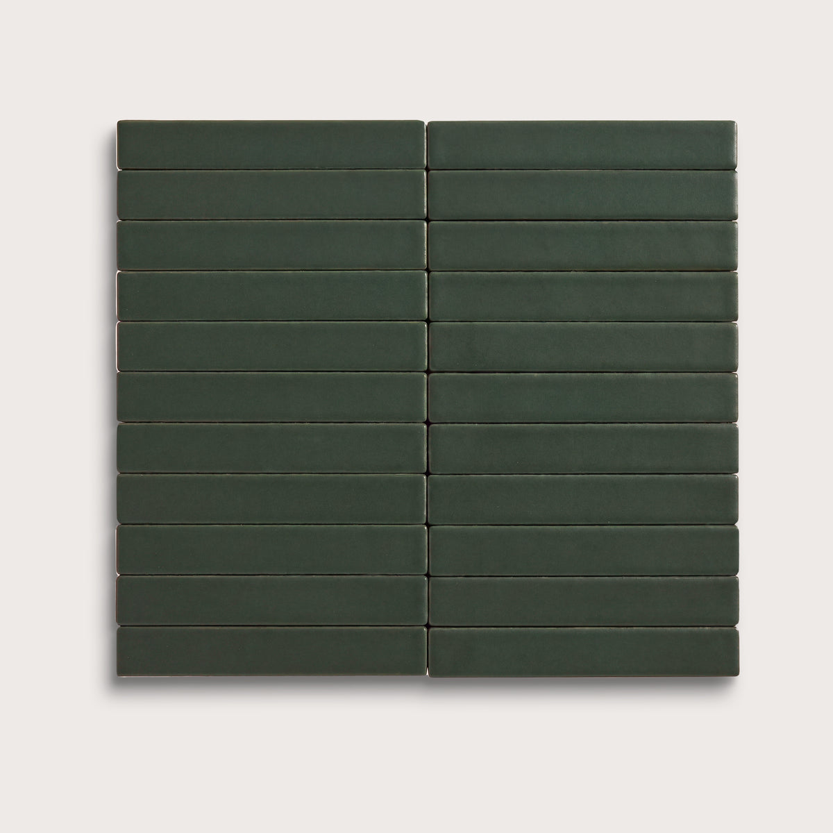 Green River ceramic tile, 1 by 6 inch stacked mosaic, matte finish