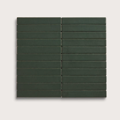 Green River ceramic tile, 1 by 6 inch stacked mosaic, matte finish