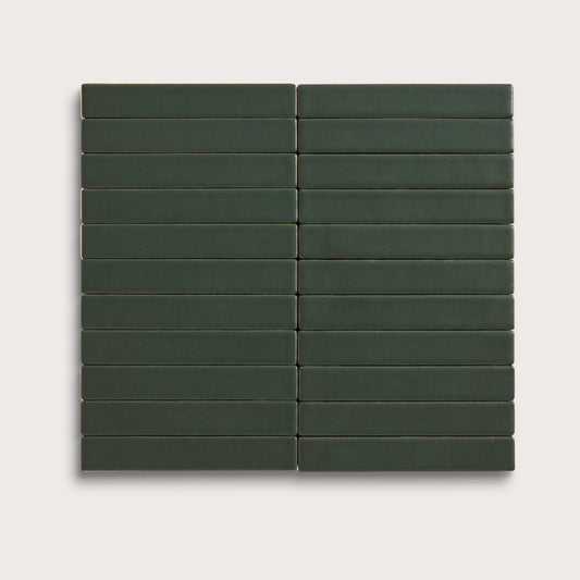 Green River ceramic tile, 1 by 6 inch stacked mosaic, matte finish