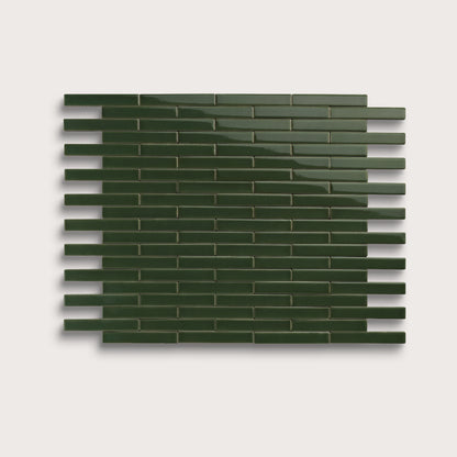 Green River ceramic tile, 1 by 6 inch subway mosaic, gloss finish