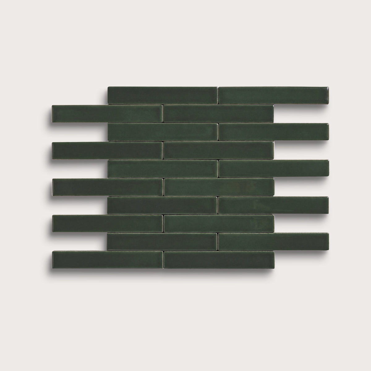Green River ceramic tile, 1 by 6 inch subway mosaic, matte finish