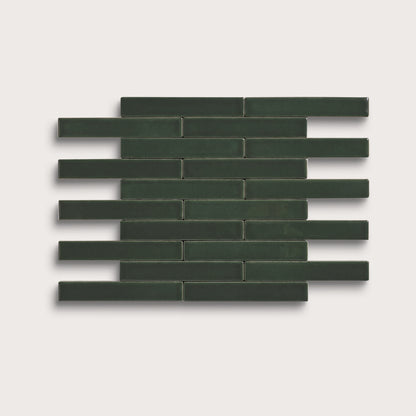 Green River ceramic tile, 1 by 6 inch subway mosaic, matte finish