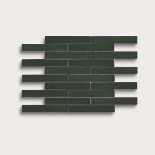 Green River ceramic tile, 1 by 6 inch subway mosaic, matte finish