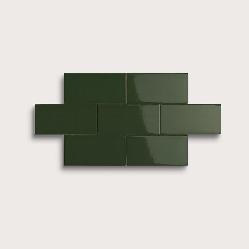 Green River ceramic tile, 2 by 4 inches, gloss finish