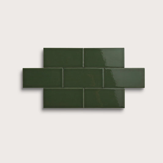 Green River ceramic tile, 3 by 6 inches, gloss finish