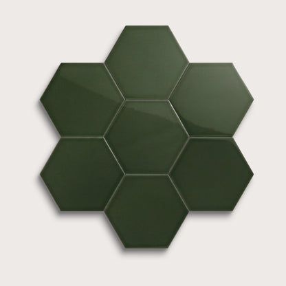 Green River ceramic tile, 8 inch hex, gloss finish