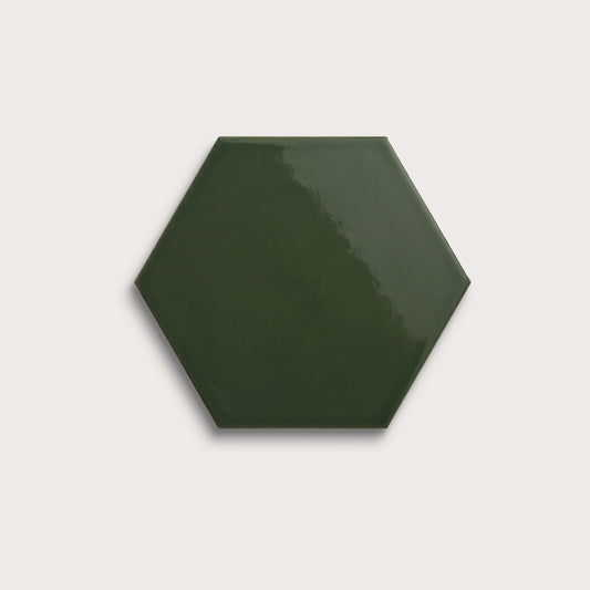 Green River ceramic tile, 8 inch hex, gloss finish