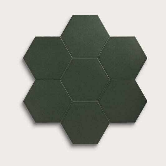 Green River ceramic tile, 8 inch hex, matte finish