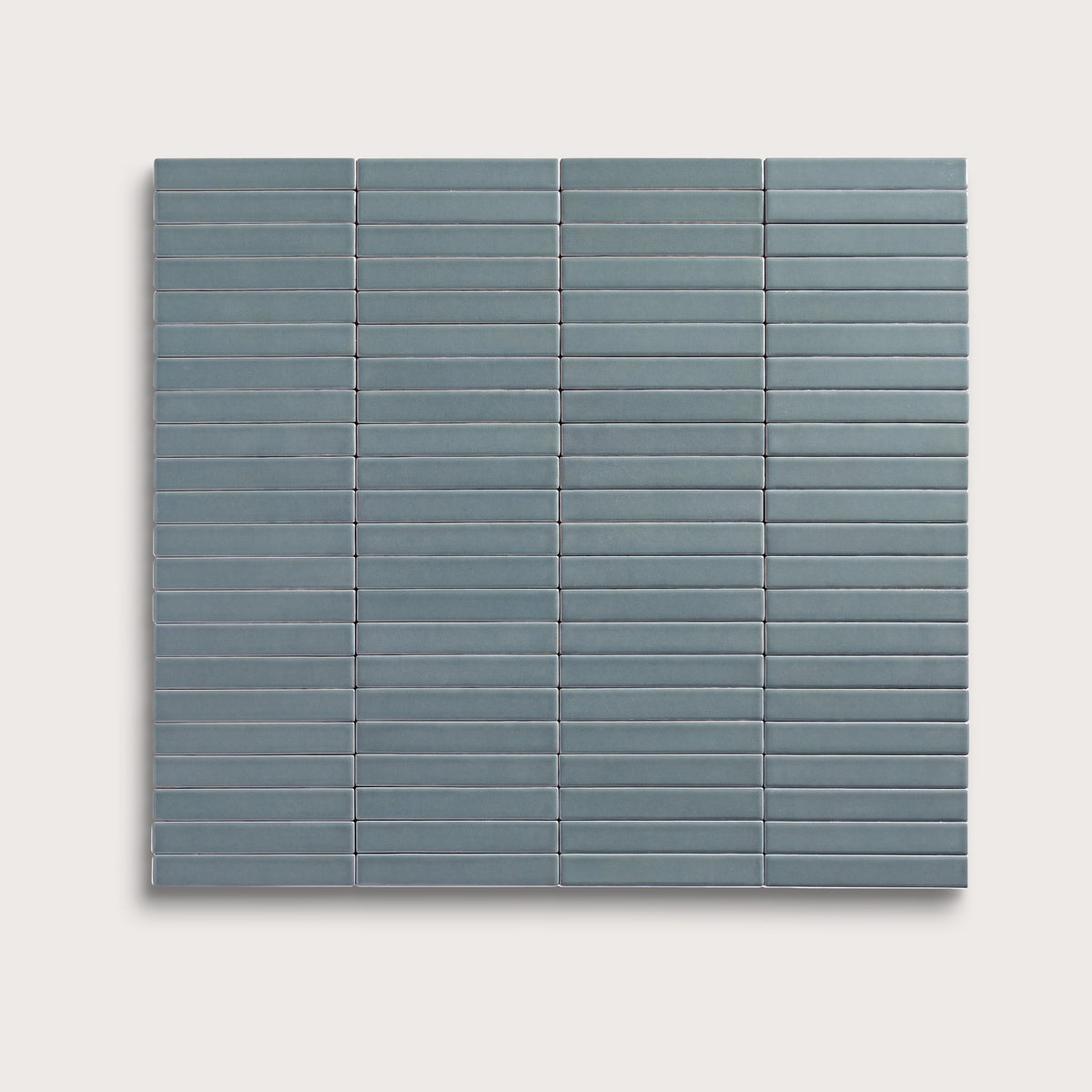Grey Street ceramic tile, 1 by 6 inch stacked mosaic, matte finish