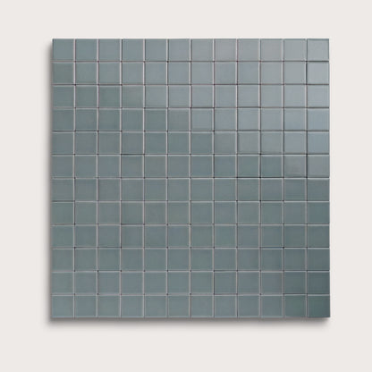 Grey Street ceramic tile, 2 by 2 inch mosaic, gloss finish